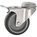 079 435 RUEDA PVCGIRATORIA 75MM PASANTE CON FRENO